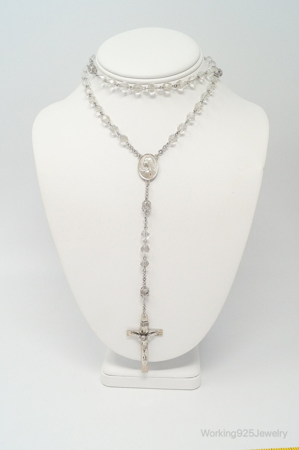 Vintage Crystal Rosary Necklace