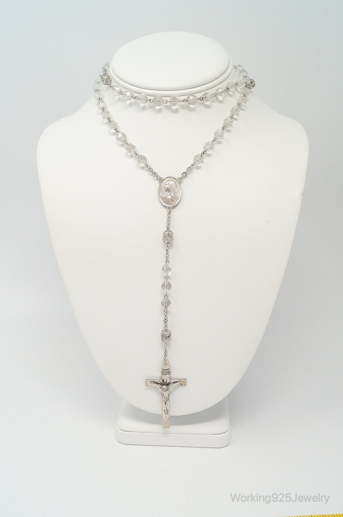 Vintage Crystal Rosary Necklace
