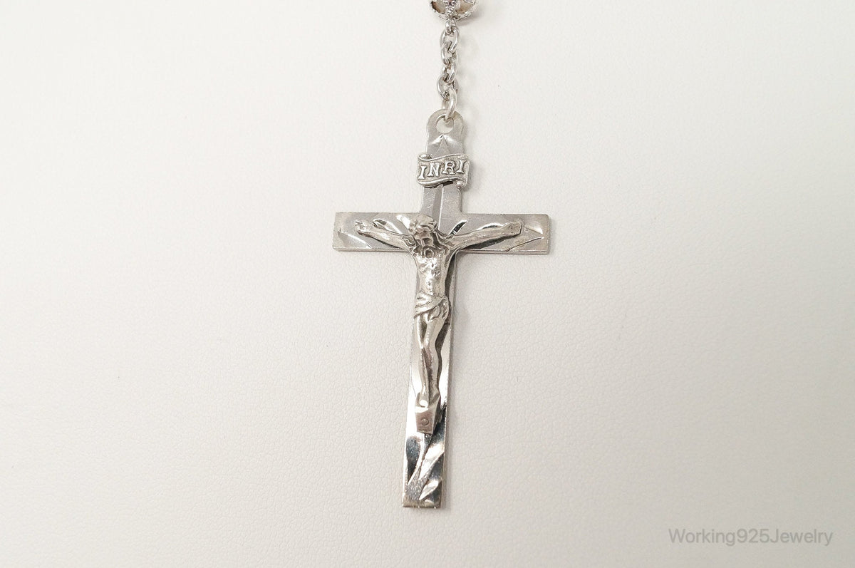 Vintage Crystal Rosary Necklace