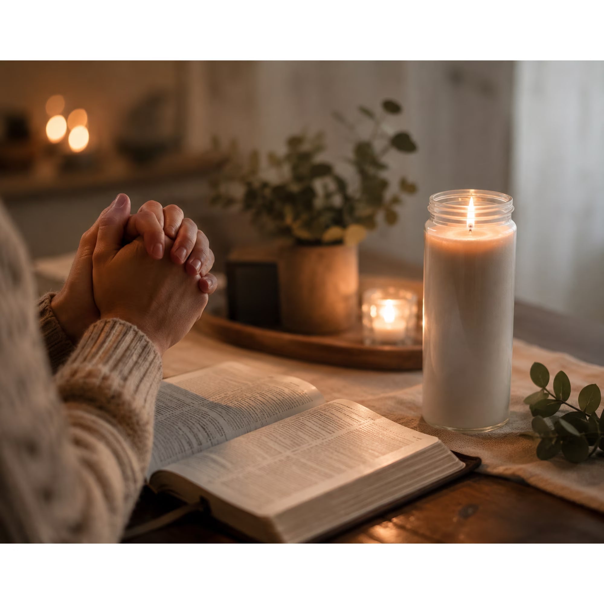 White Emergency, Prayer Candle in Plastic Cup - 9 Day - 10 Pack