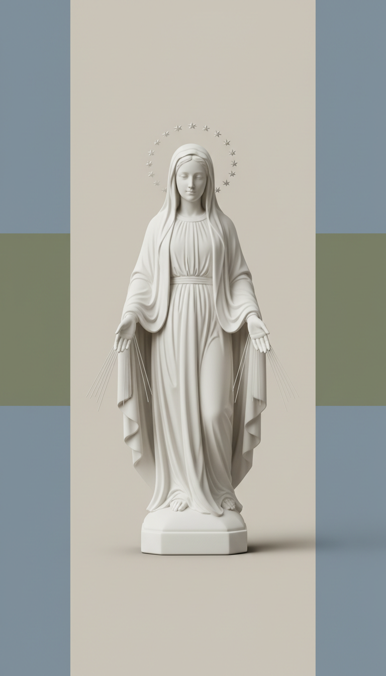 Porcelain Our Lady of Grace Statue