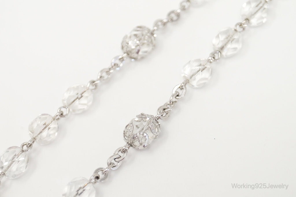 Vintage Crystal Rosary Necklace