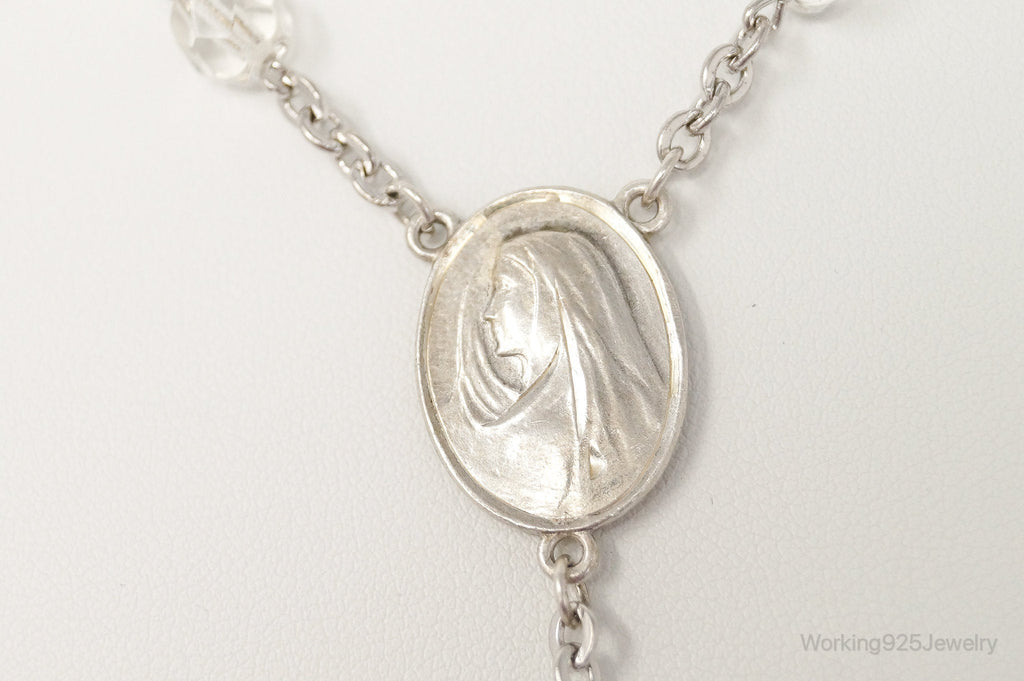 Vintage Crystal Rosary Necklace