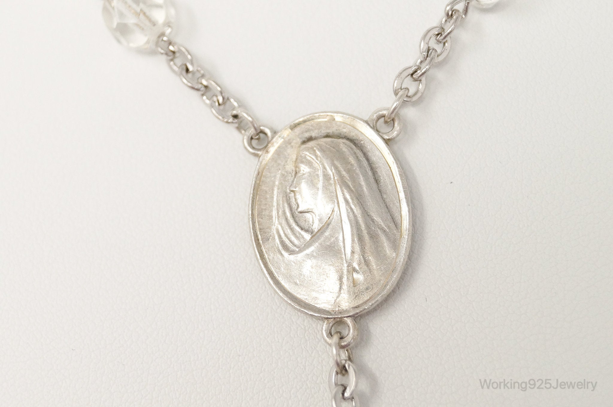 Vintage Crystal Rosary Necklace