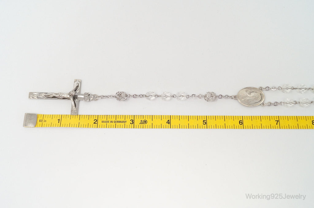 Vintage Crystal Rosary Necklace