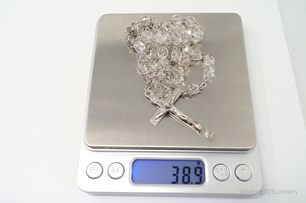 Vintage Crystal Rosary Necklace