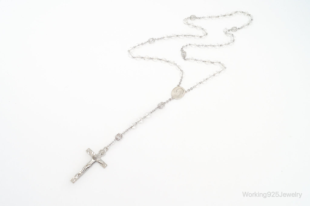 Vintage Crystal Rosary Necklace