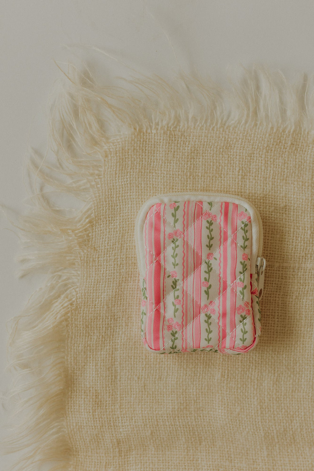 Pink Floral Rosary Pouch