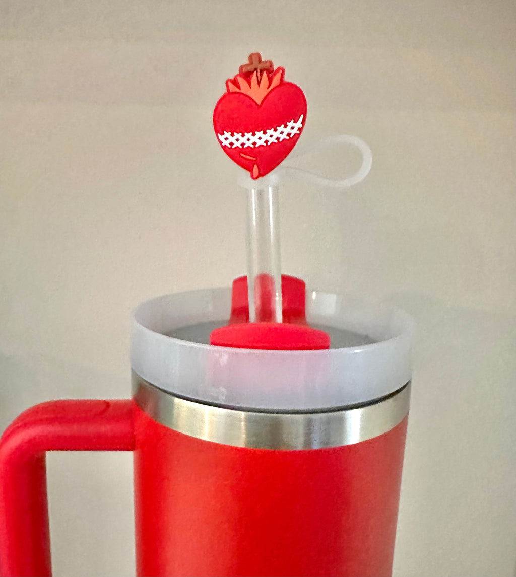 Holy Hearts Straw Toppers