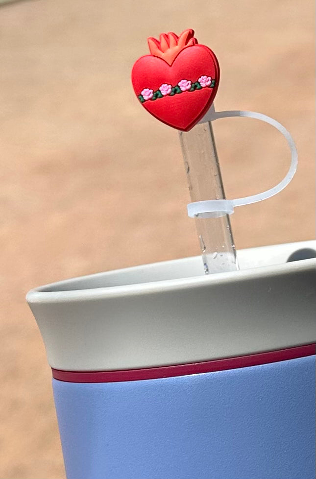 Holy Hearts Straw Toppers