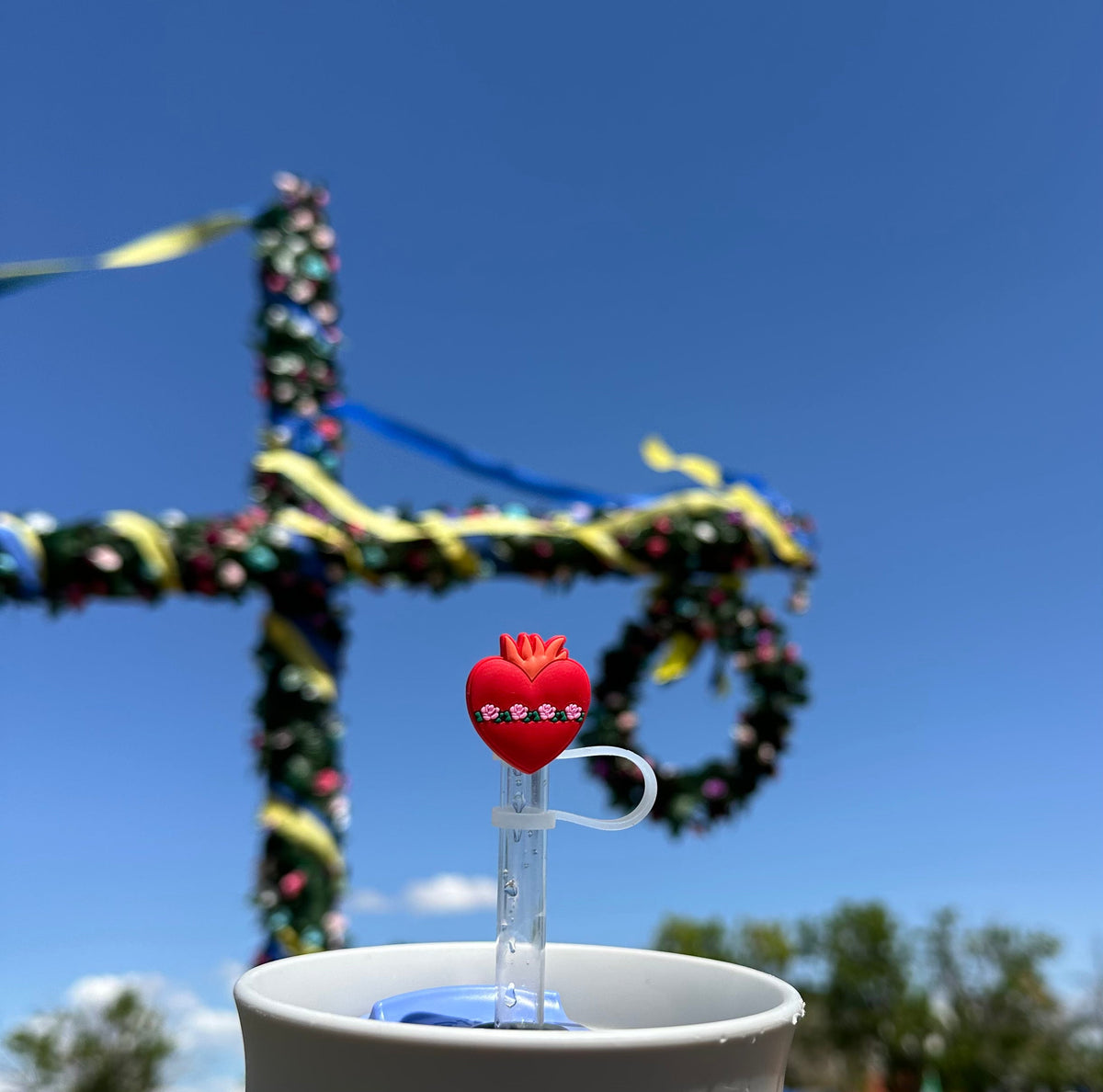 Holy Hearts Straw Toppers