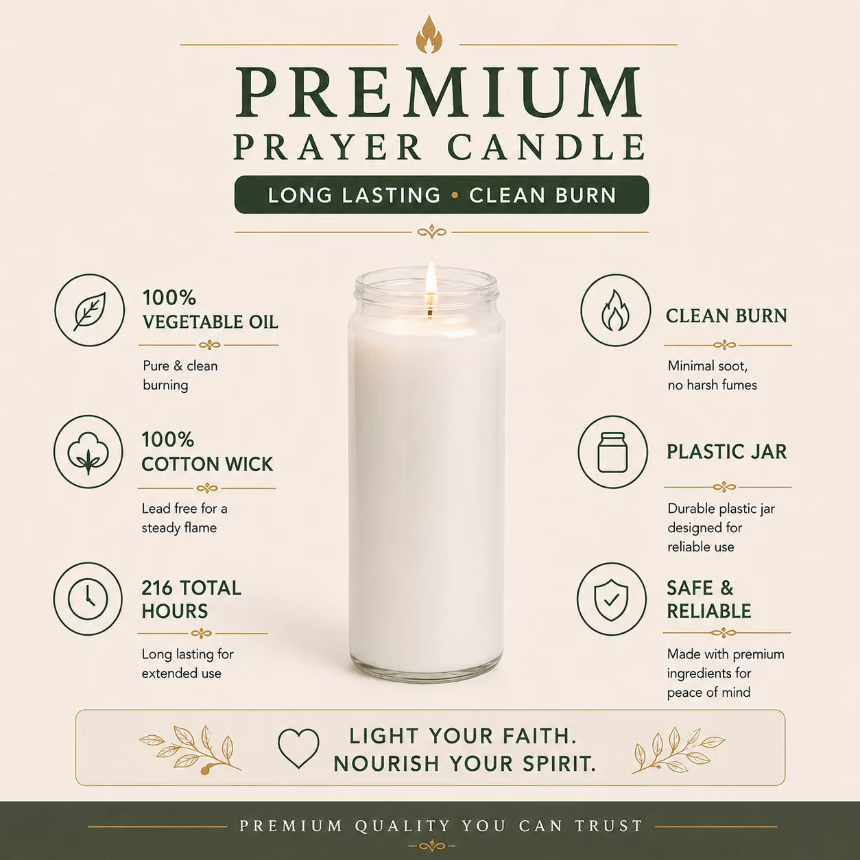 White Emergency, Prayer Candle in Plastic Cup - 9 Day - 10 Pack