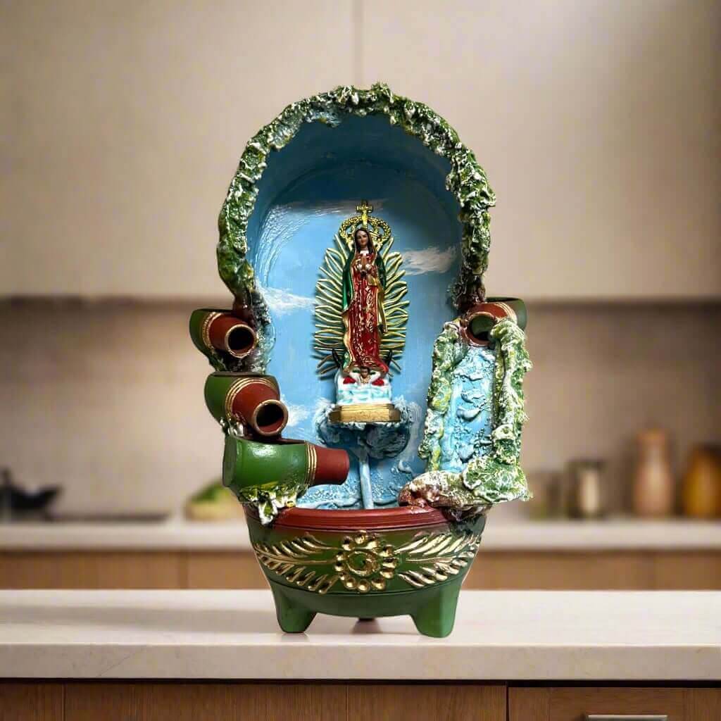 Mexican Painted Garden Fountain