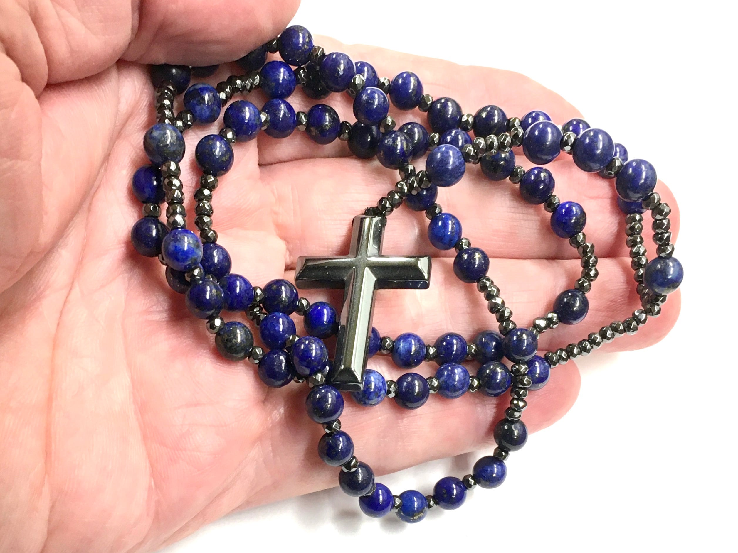 Natural Stone Rosary Necklace