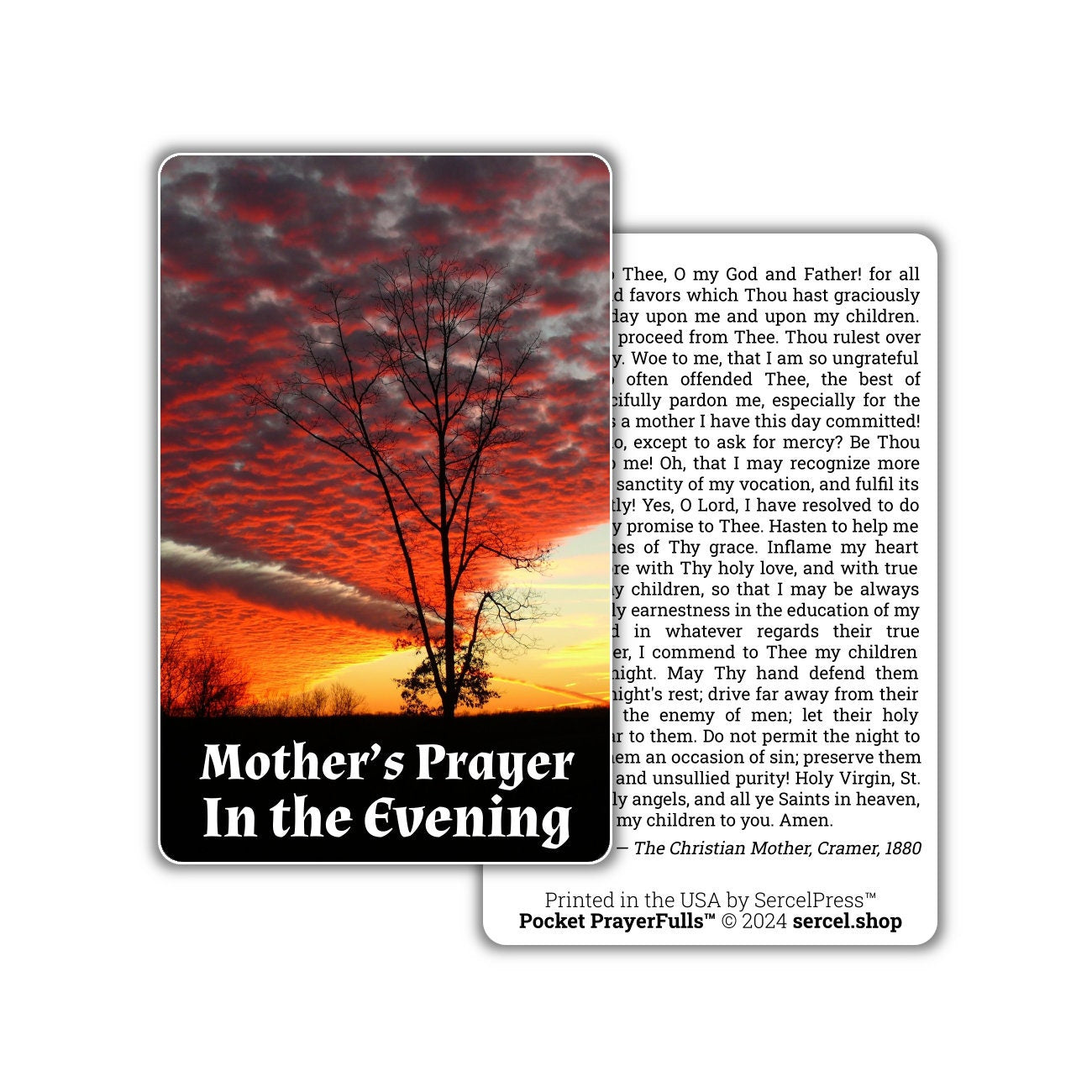 Mother's Evening Prayer Card