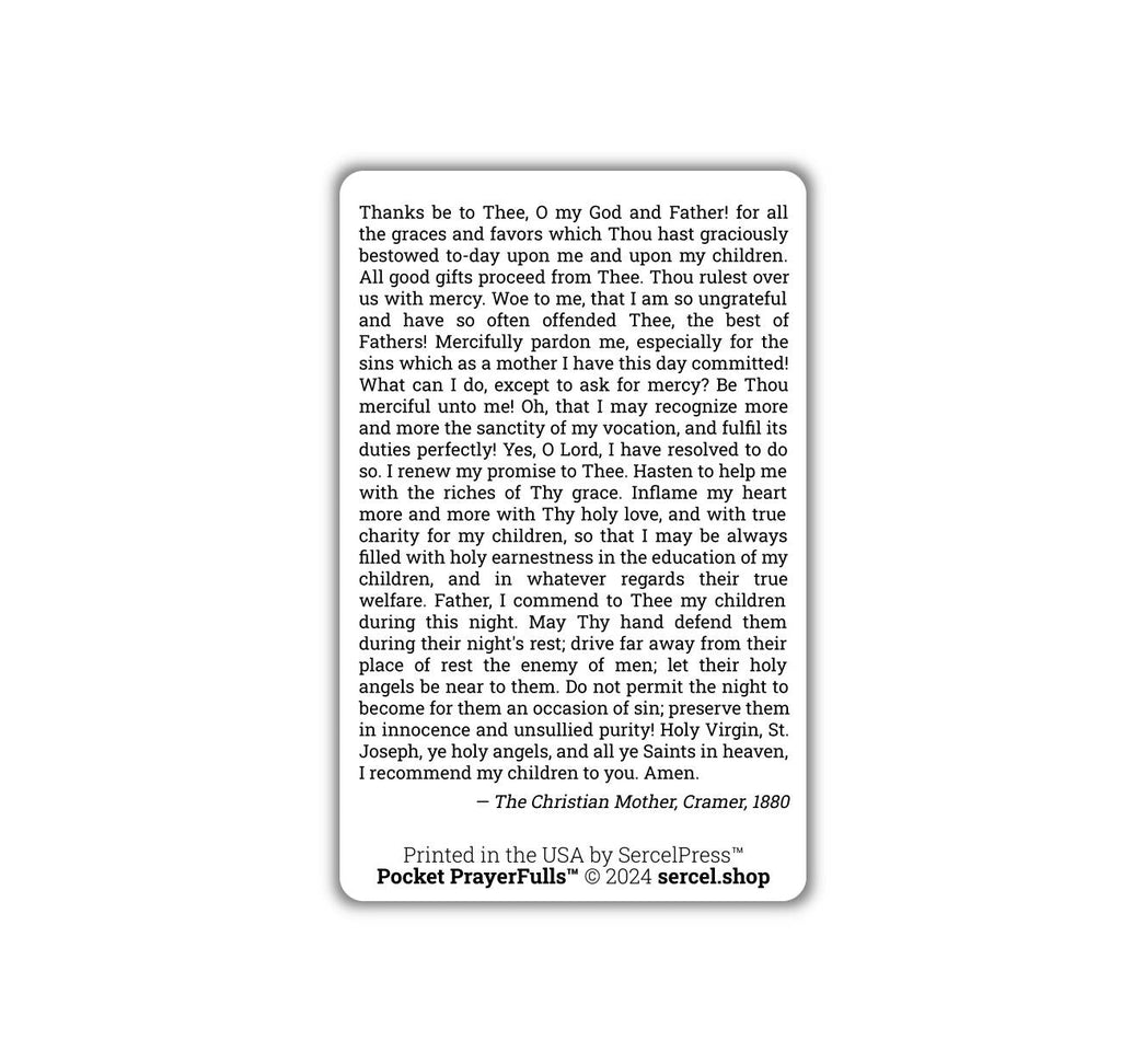 Mother's Evening Prayer Card