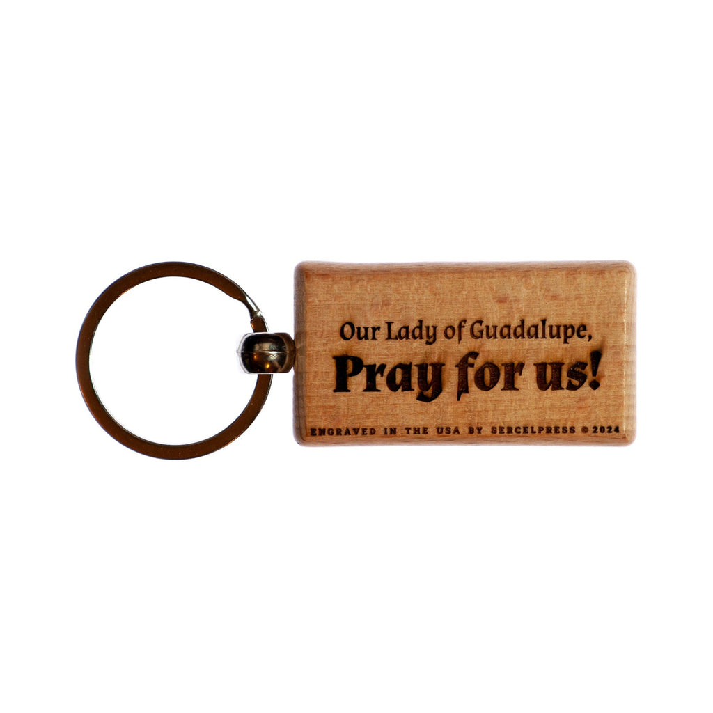 Our Lady of Guadalupe Wood Keychain
