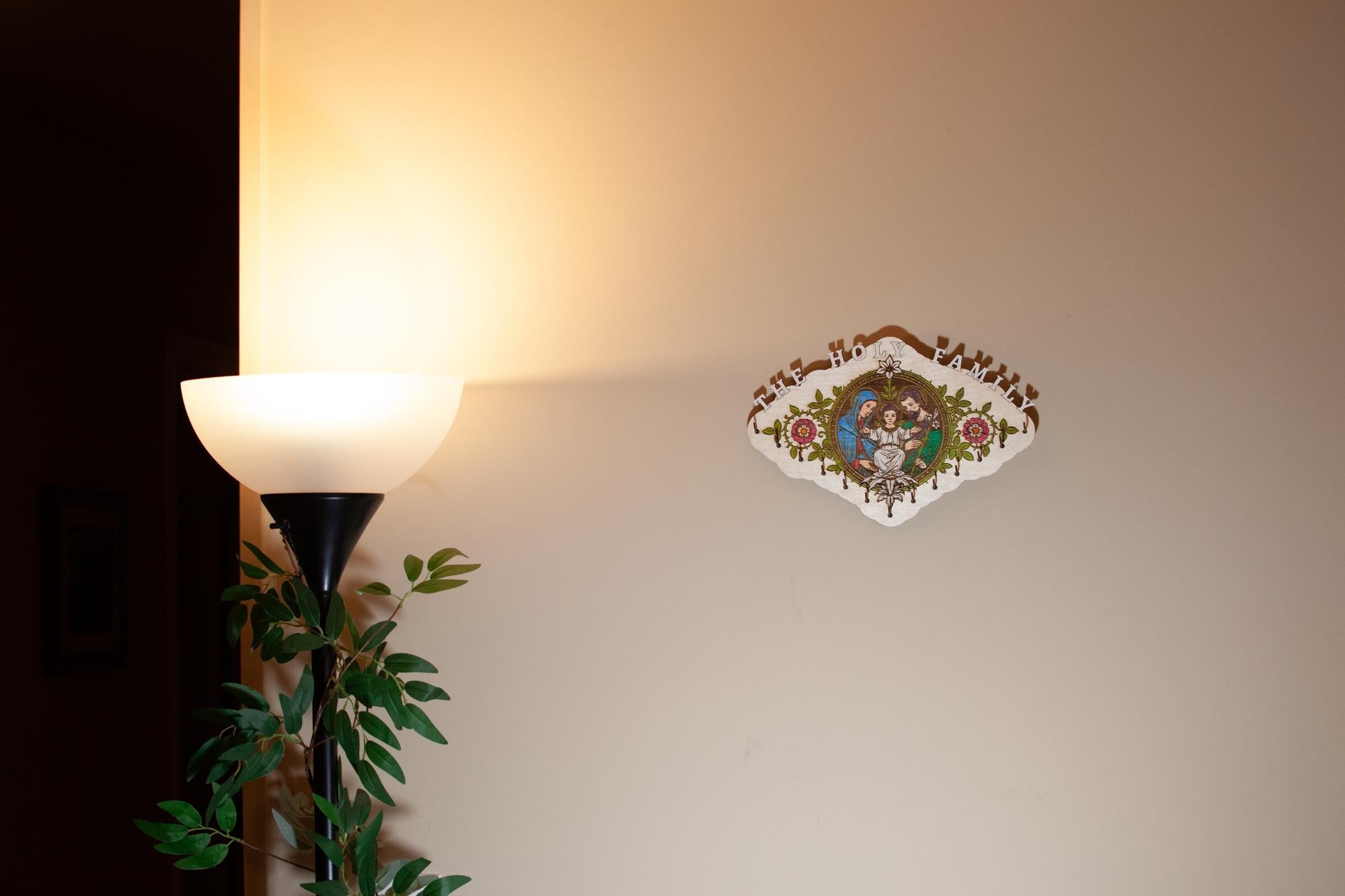 Holy Family Rosary Hanger – Large, Hand-Colored