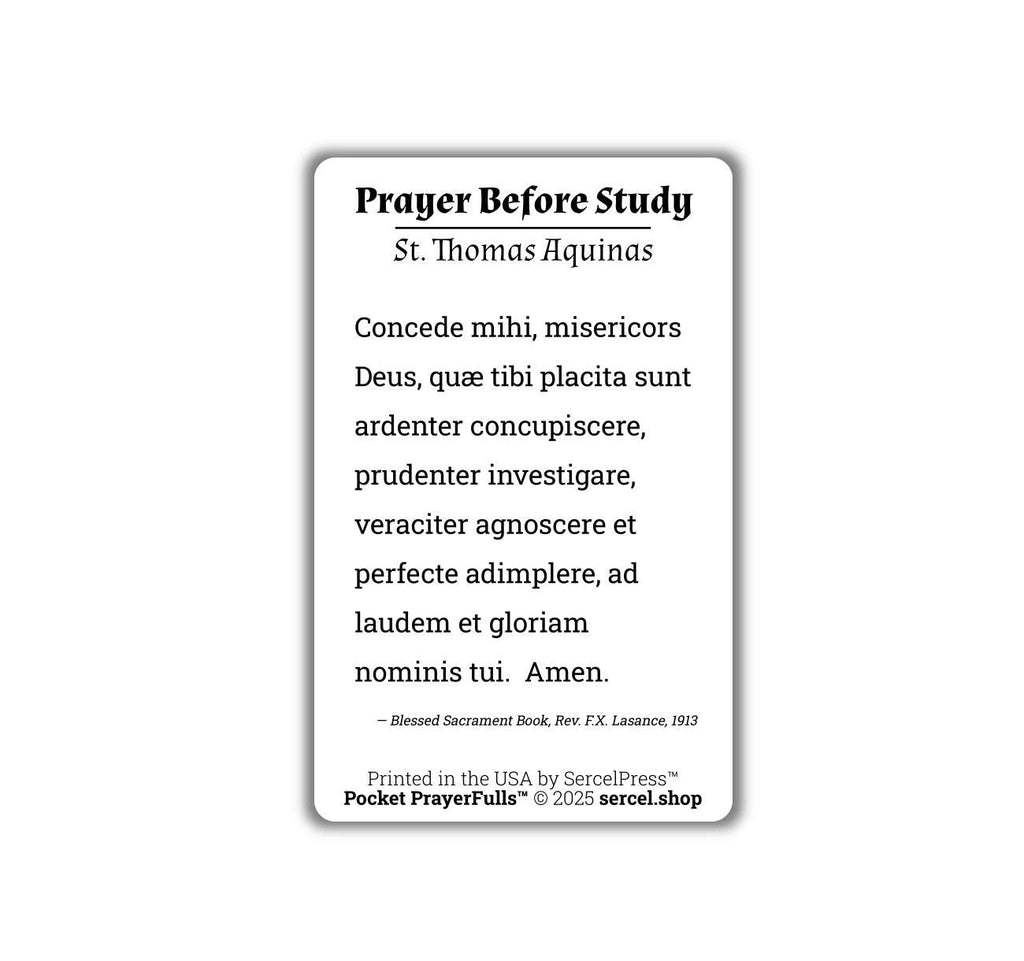 St. Thomas Aquinas Prayer Card (Latin)