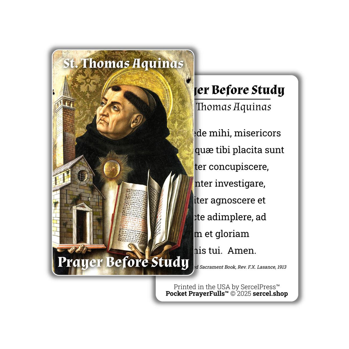 St. Thomas Aquinas Prayer Card (Latin)
