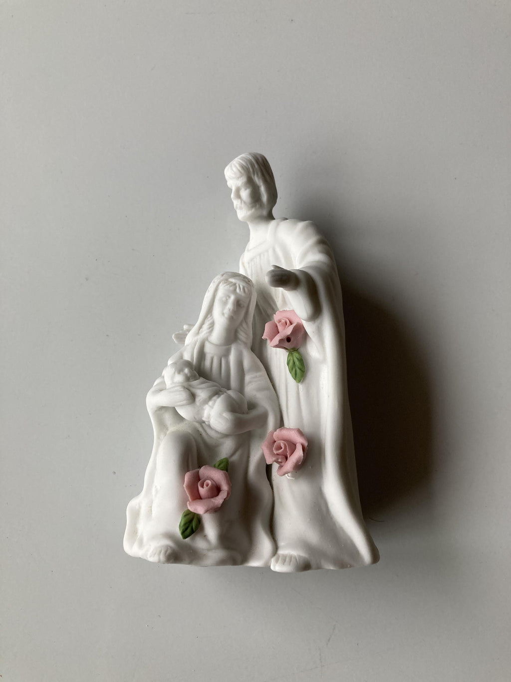 Vintage Holy Family Statue with Roses