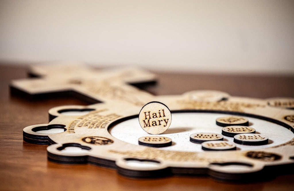 Interactive Wooden Rosary Board