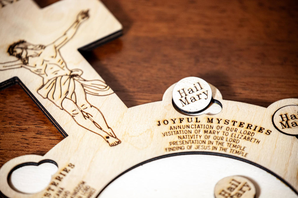 Interactive Wooden Rosary Board
