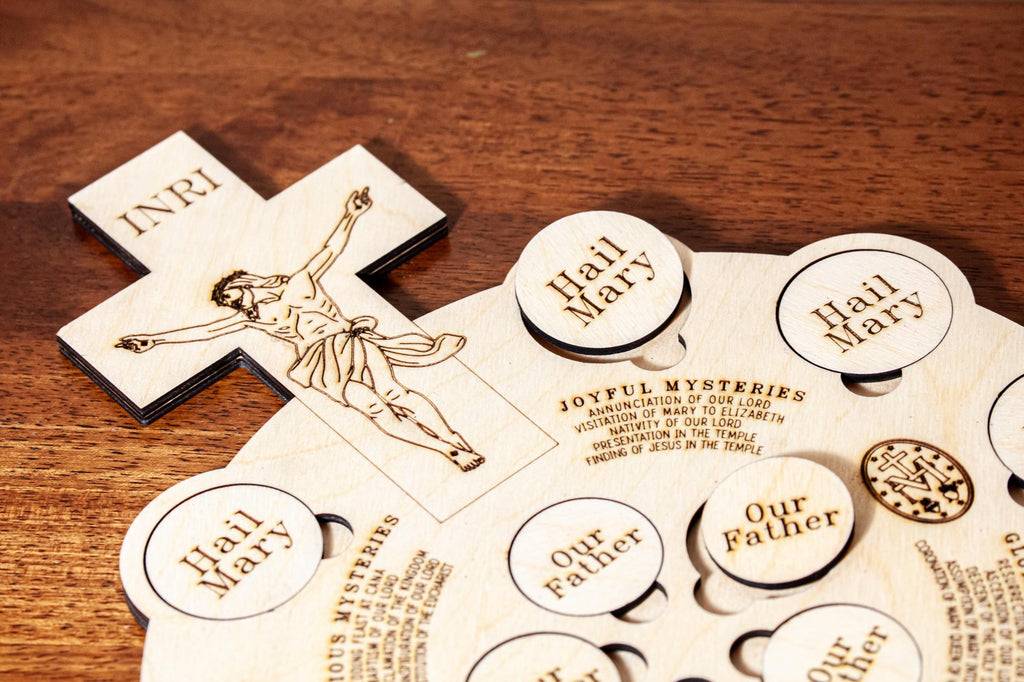 Wooden Rosary Prayer Board
