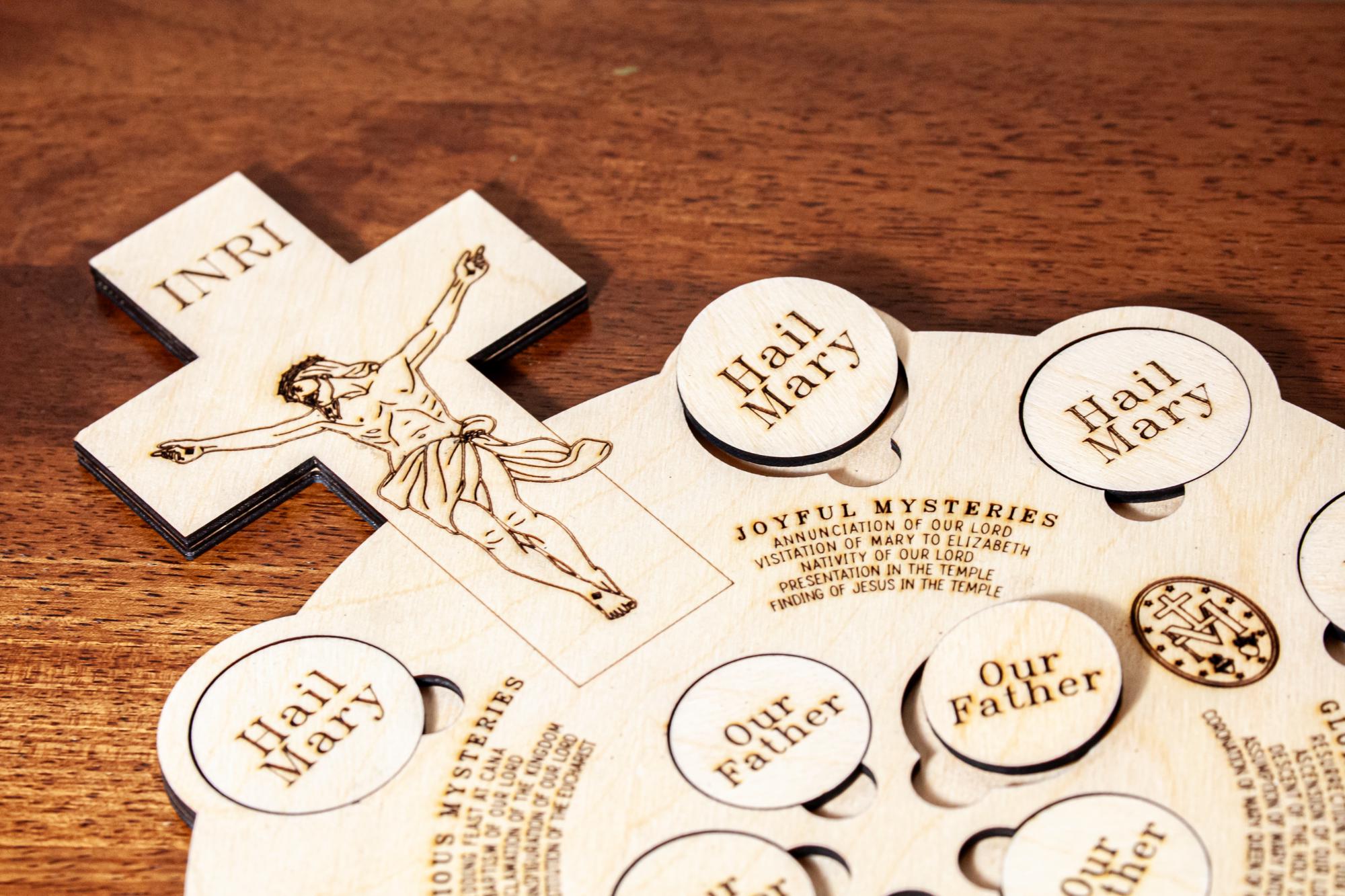 Wooden Rosary Prayer Board