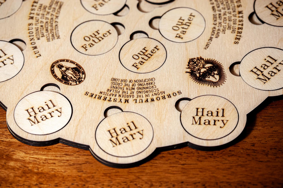 Wooden Rosary Prayer Board