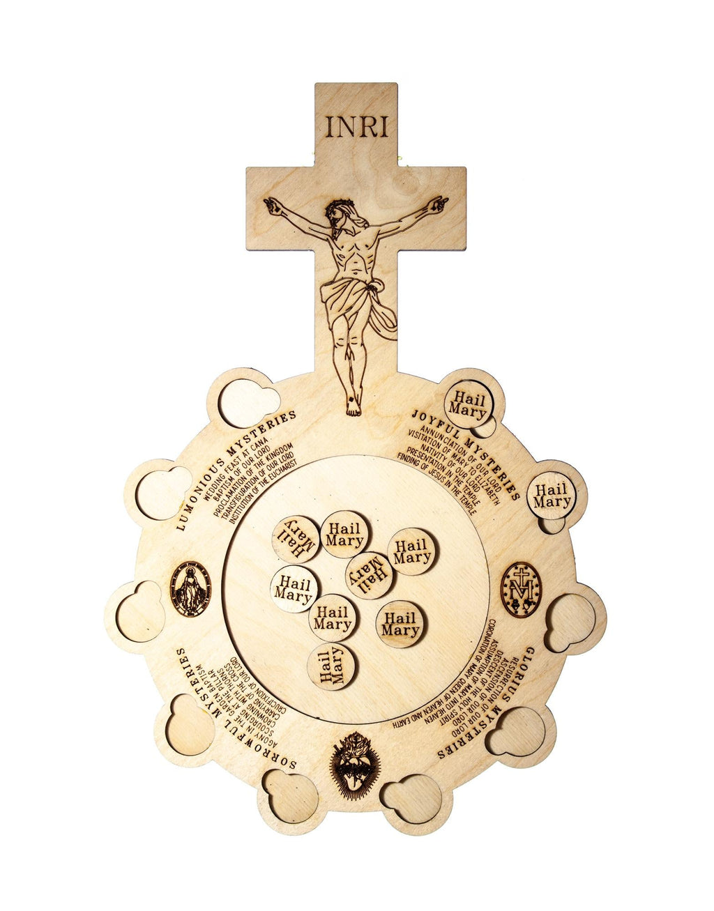 Interactive Wooden Rosary Board