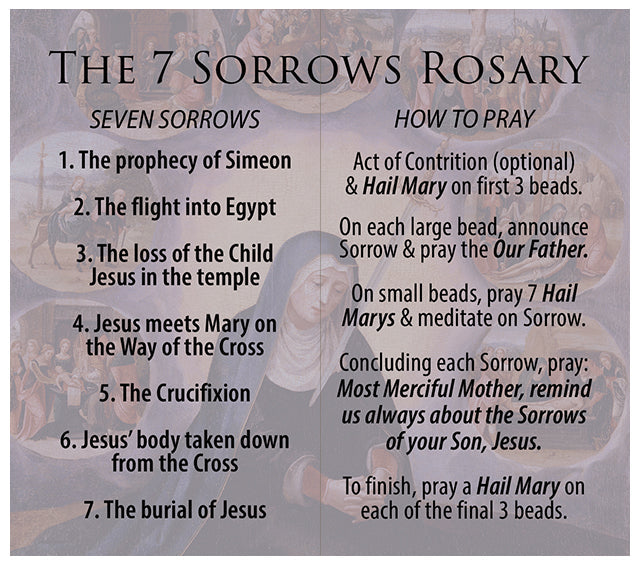 Seven Sorrows Rosary Devotional Set