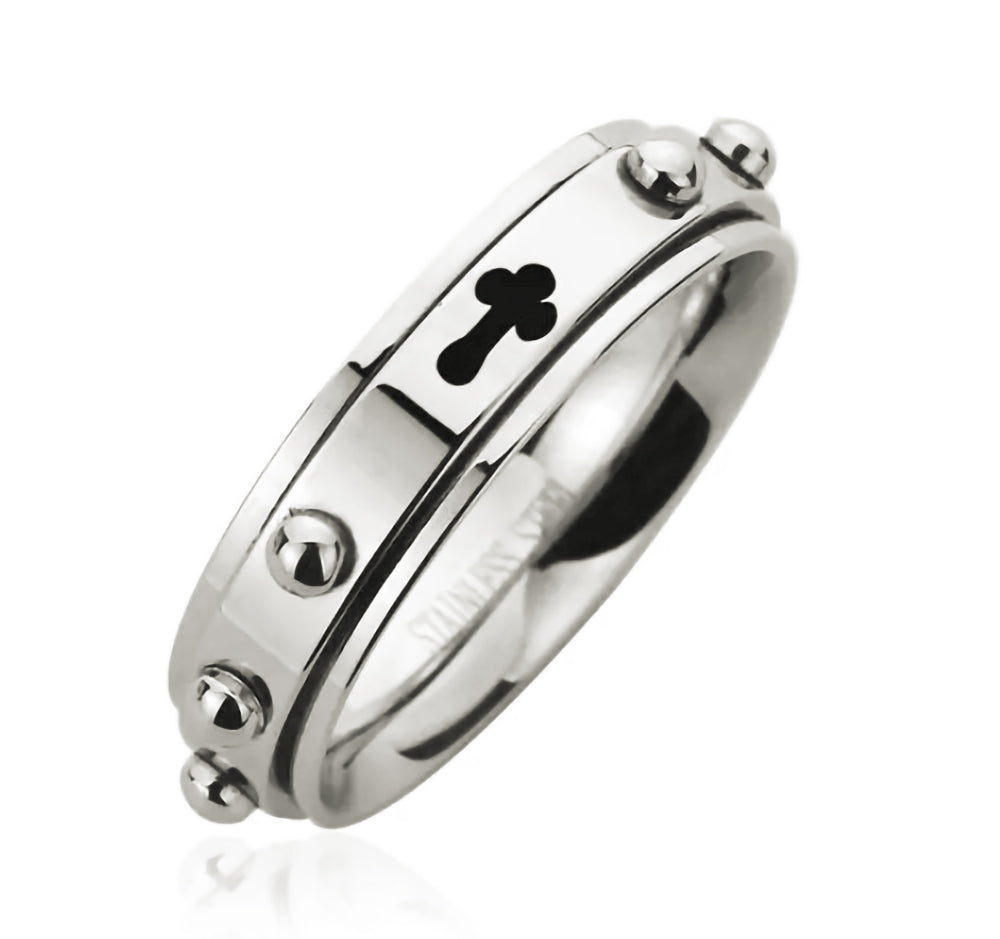 Spinning Rosary Ring - Stainless Steel