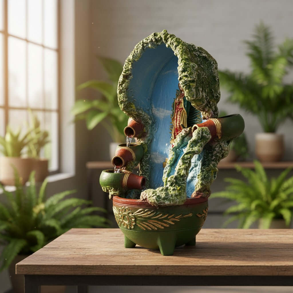 Mexican Painted Garden Fountain