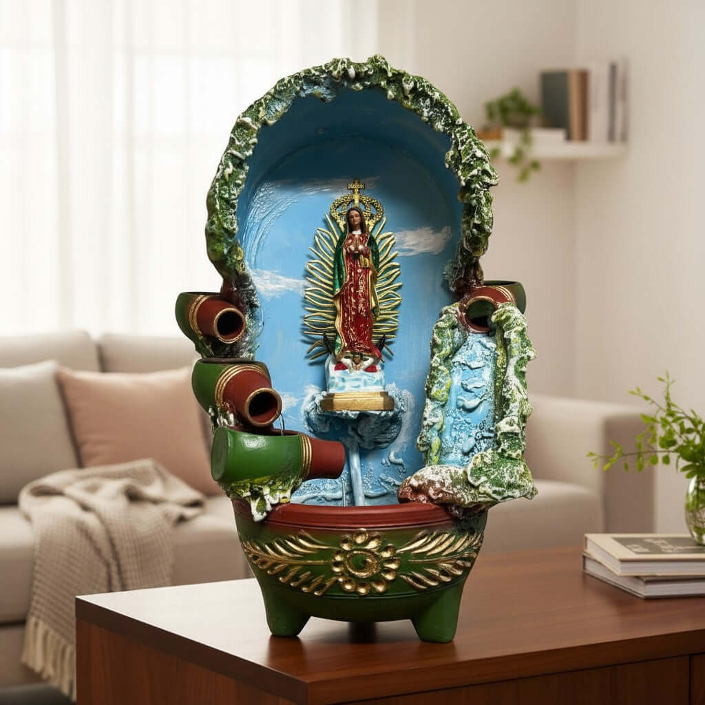 Mexican Painted Garden Fountain